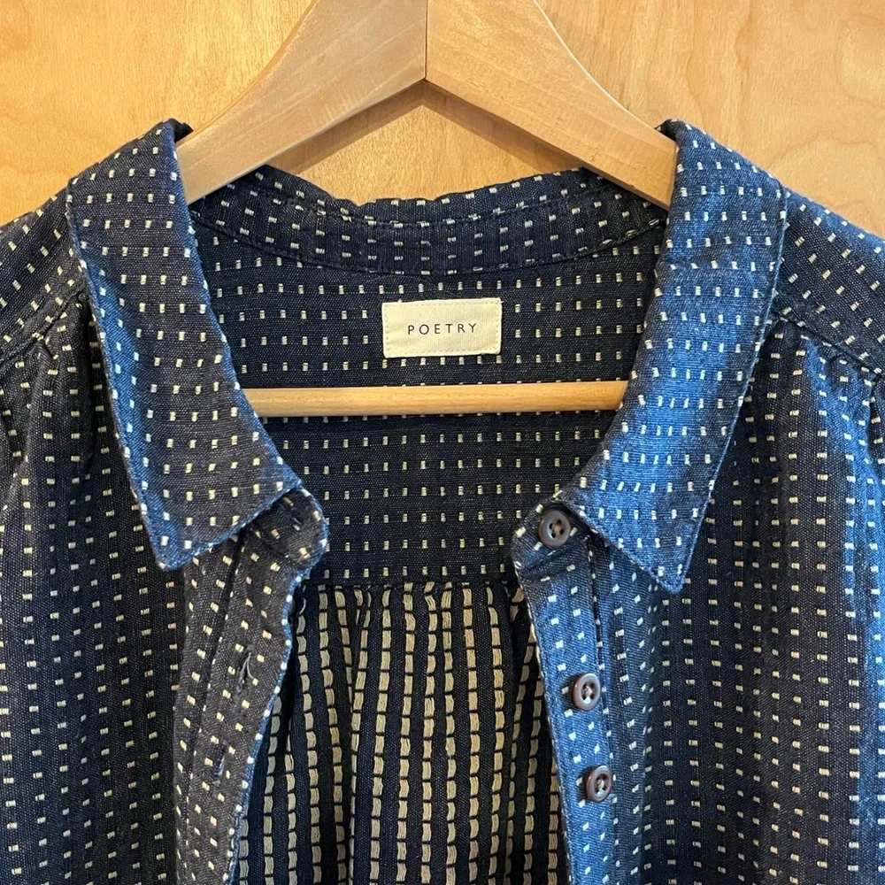 Poetry • Dash Weave Shirt • Hemp Organic Cotton • Indigo • Size 6 - Picture 2 of 9